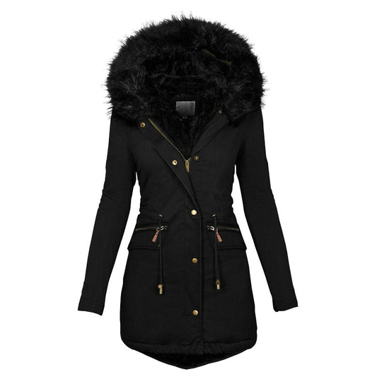Women's Plush Hooded Parka