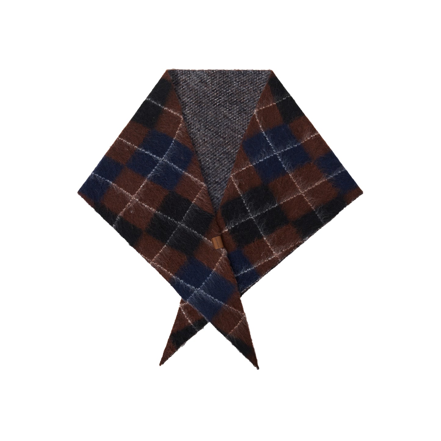Retro Diamond Jacquard Plaid Cotton Wool Triangle Scarf Warm Neck Warmer