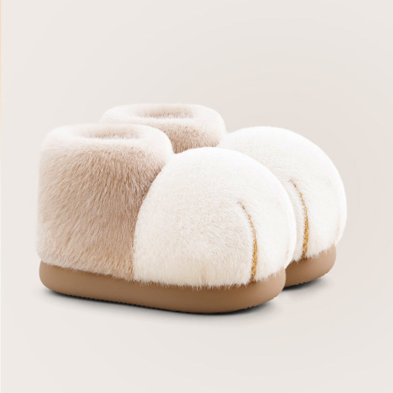 Women's Plush Mid-top Bag With Furry Cat Paw Snow Boots