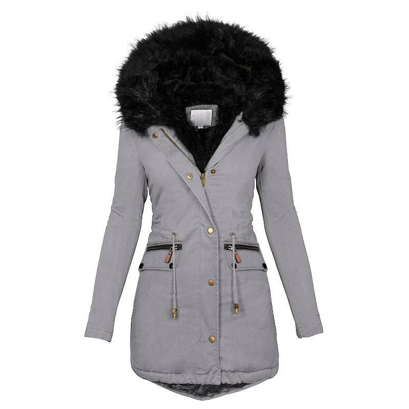 Women's Plush Hooded Parka
