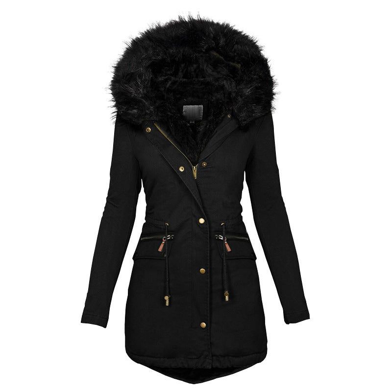 Women's Plush Hooded Parka