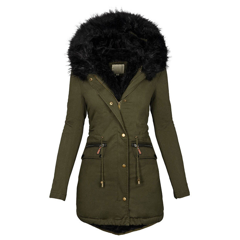 Women's Plush Hooded Parka