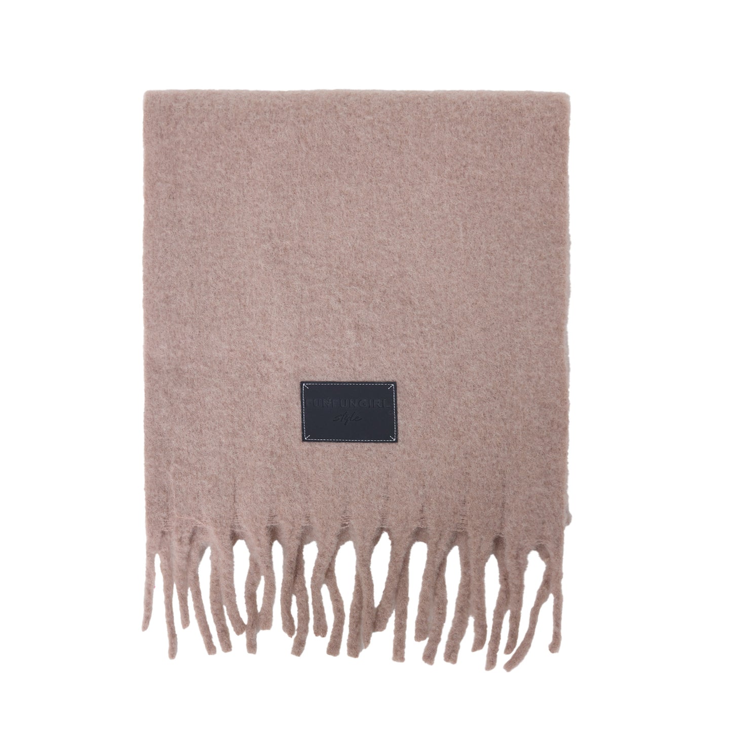 Solid Color Fringe Wool Scarf Women's Thickened Warm Neck Wrap