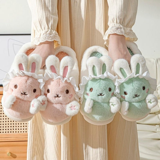 Cute Hug Rabbit Girl Cartoon Cotton Slippers
