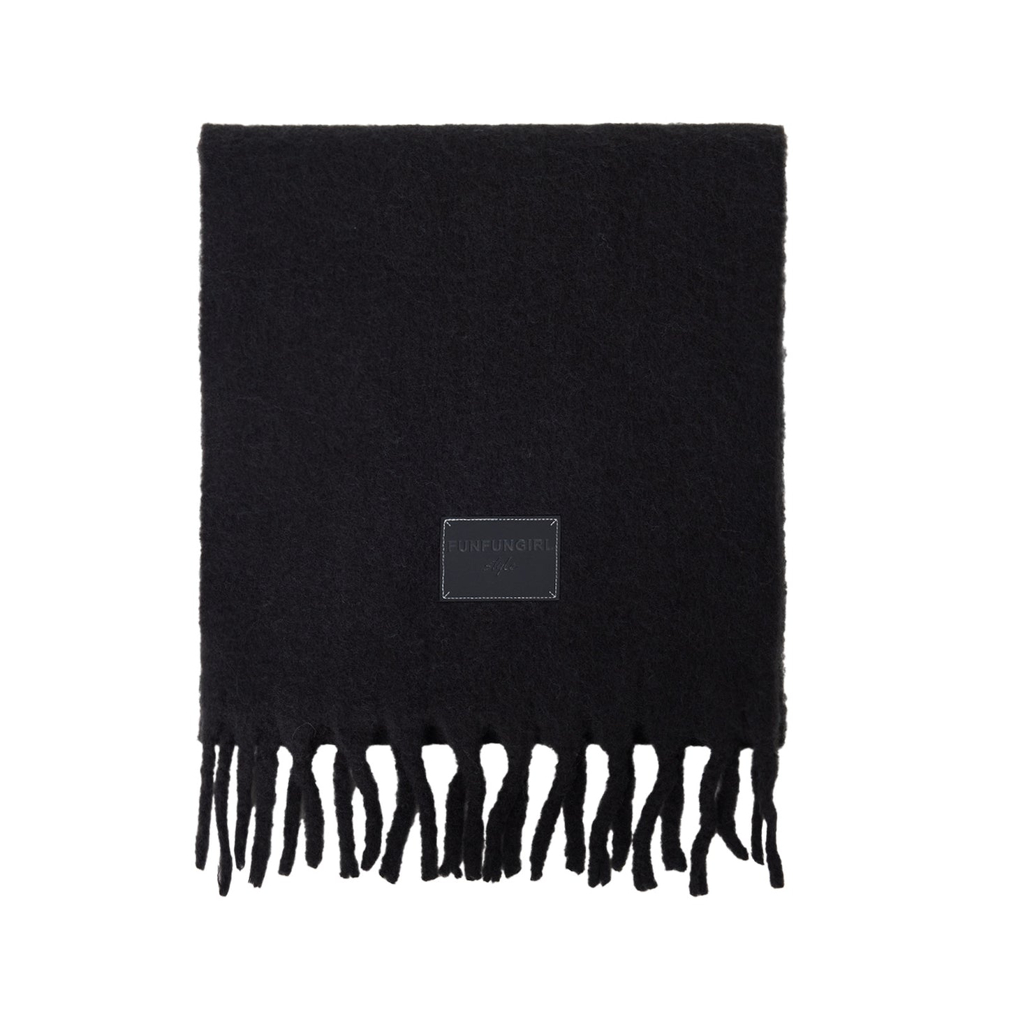 Solid Color Fringe Wool Scarf Women's Thickened Warm Neck Wrap