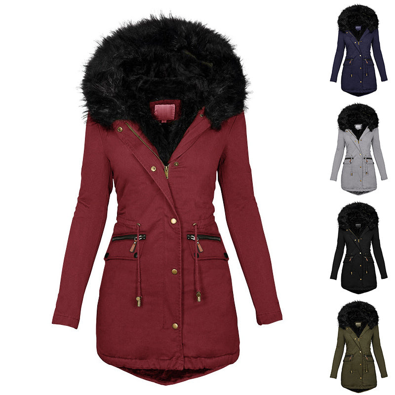Women's Plush Hooded Parka
