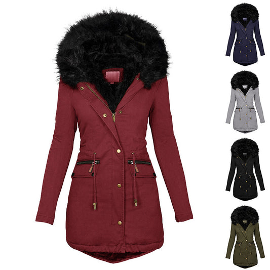 Women's Plush Hooded Parka