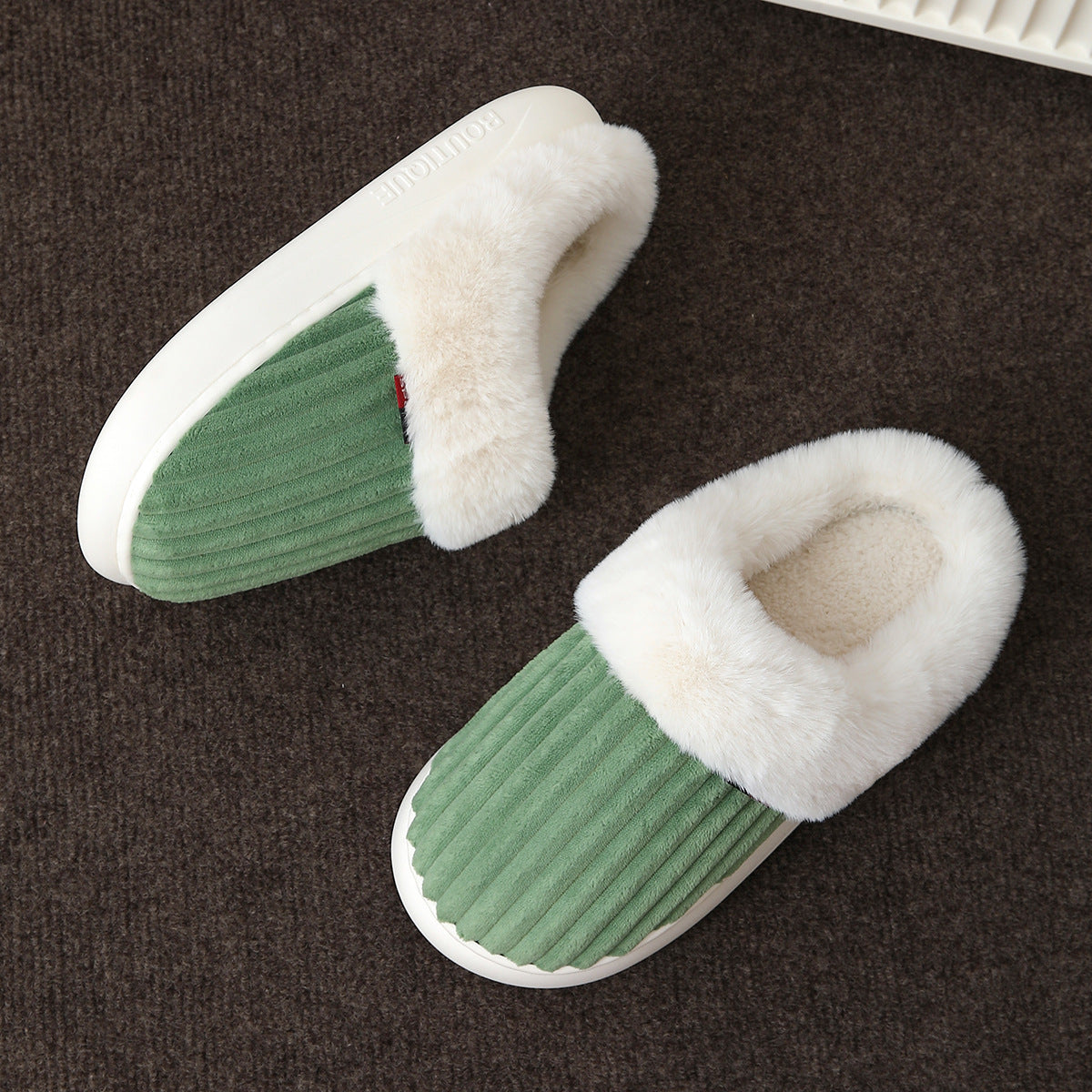 Plush Slippers Winter Thickened Coral Couple