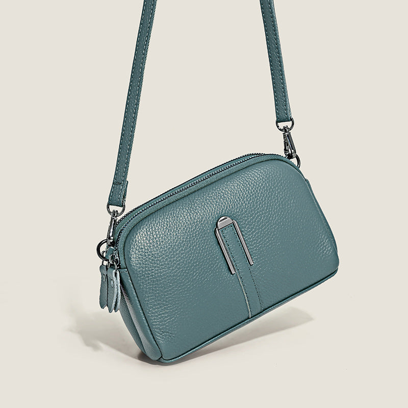 Minimalist Crossbody Bag In Top-grain Leather