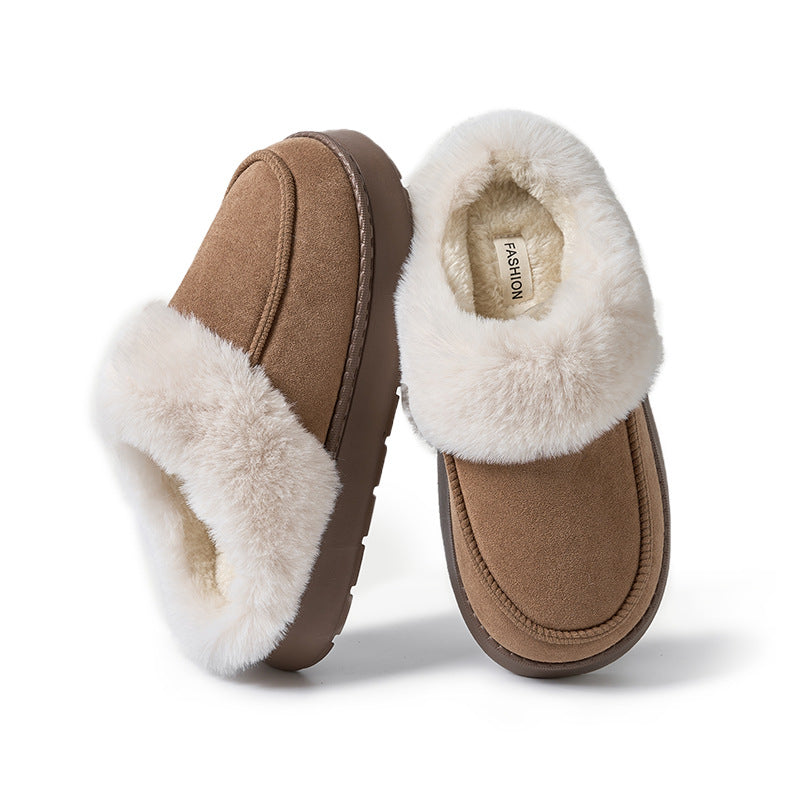 Indoor Home Non-slip Plush Thermal Base Men's Cotton Slippers