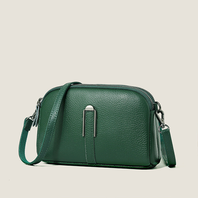 Minimalist Crossbody Bag In Top-grain Leather