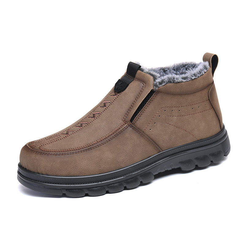 Plus-size Cotton Shoes Thick-soled Slip-on Warm Shoes For Men