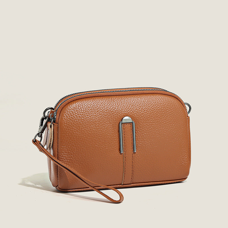 Minimalist Crossbody Bag In Top-grain Leather