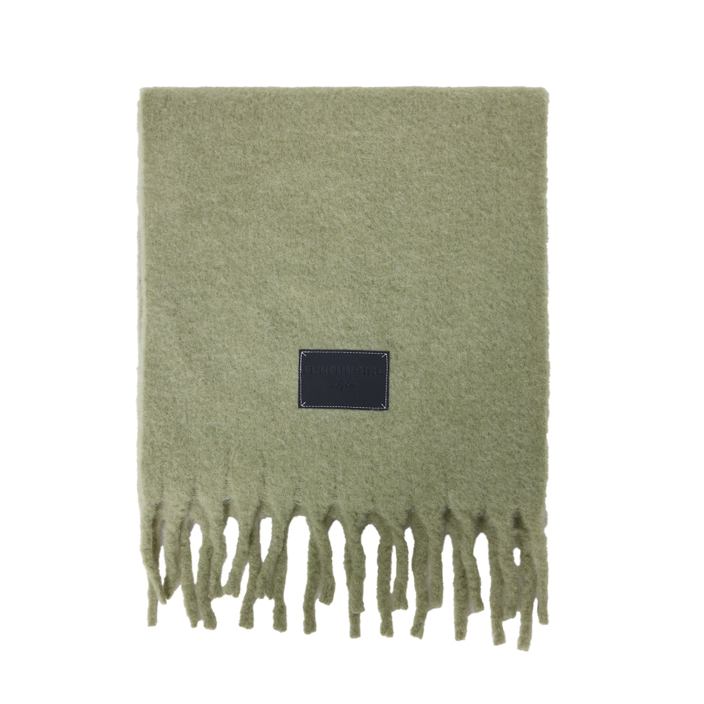 Solid Color Fringe Wool Scarf Women's Thickened Warm Neck Wrap