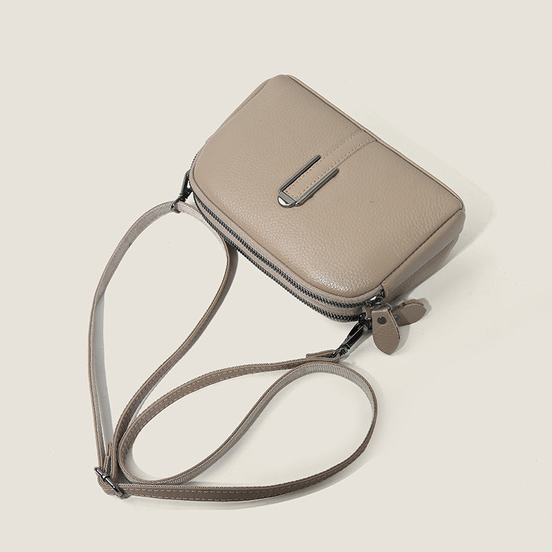 Minimalist Crossbody Bag In Top-grain Leather