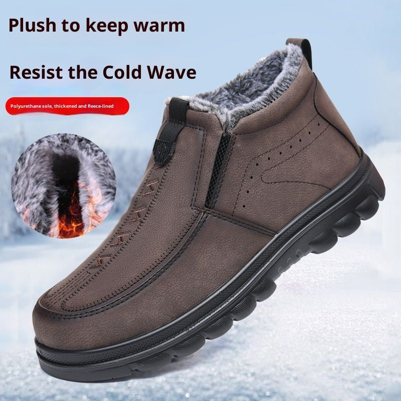 Plus-size Cotton Shoes Thick-soled Slip-on Warm Shoes For Men