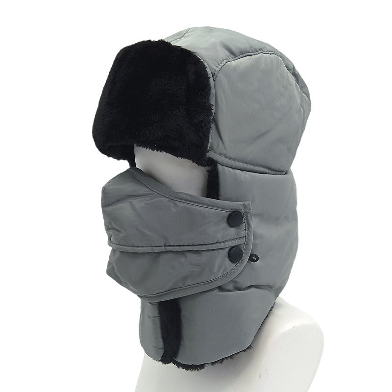 Windproof And Cold-resistant Solid-color Lei Feng Hat With Thickened Fleece For Ear Protection