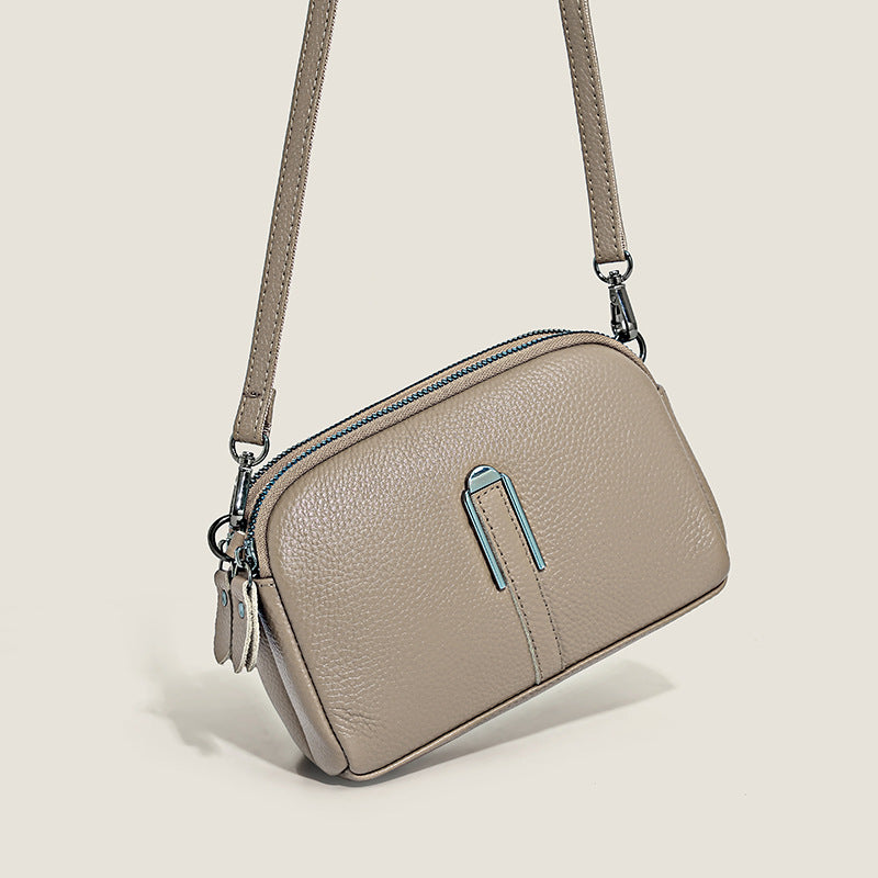 Minimalist Crossbody Bag In Top-grain Leather