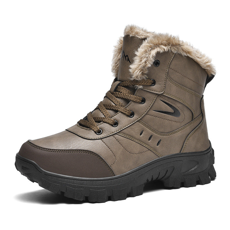 Plus-size Snow Boots For Men Fleece-lined Thickene Anti-slip Waterproof Winter Warm