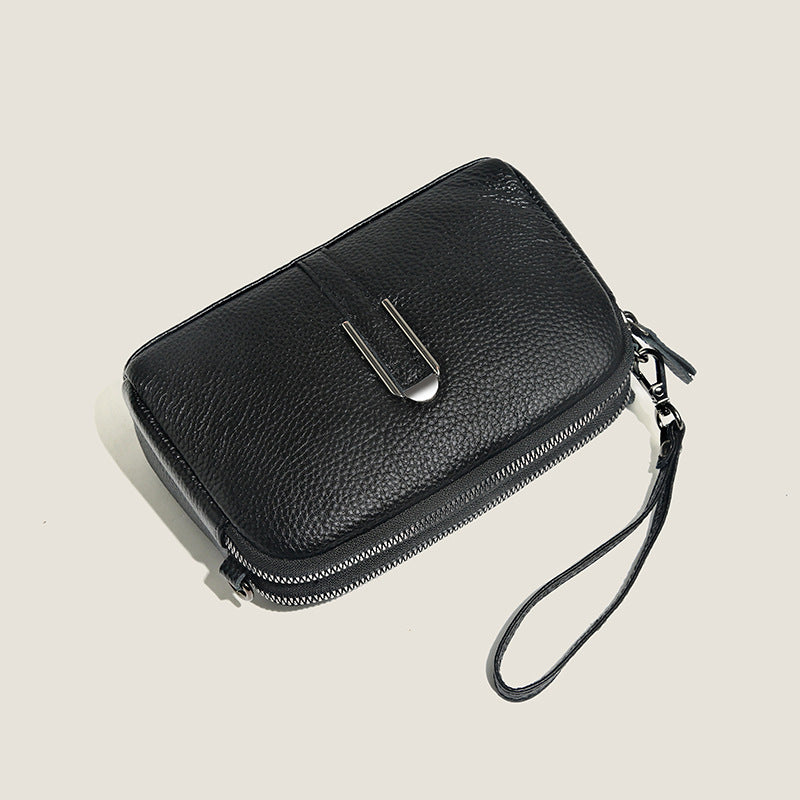 Minimalist Crossbody Bag In Top-grain Leather
