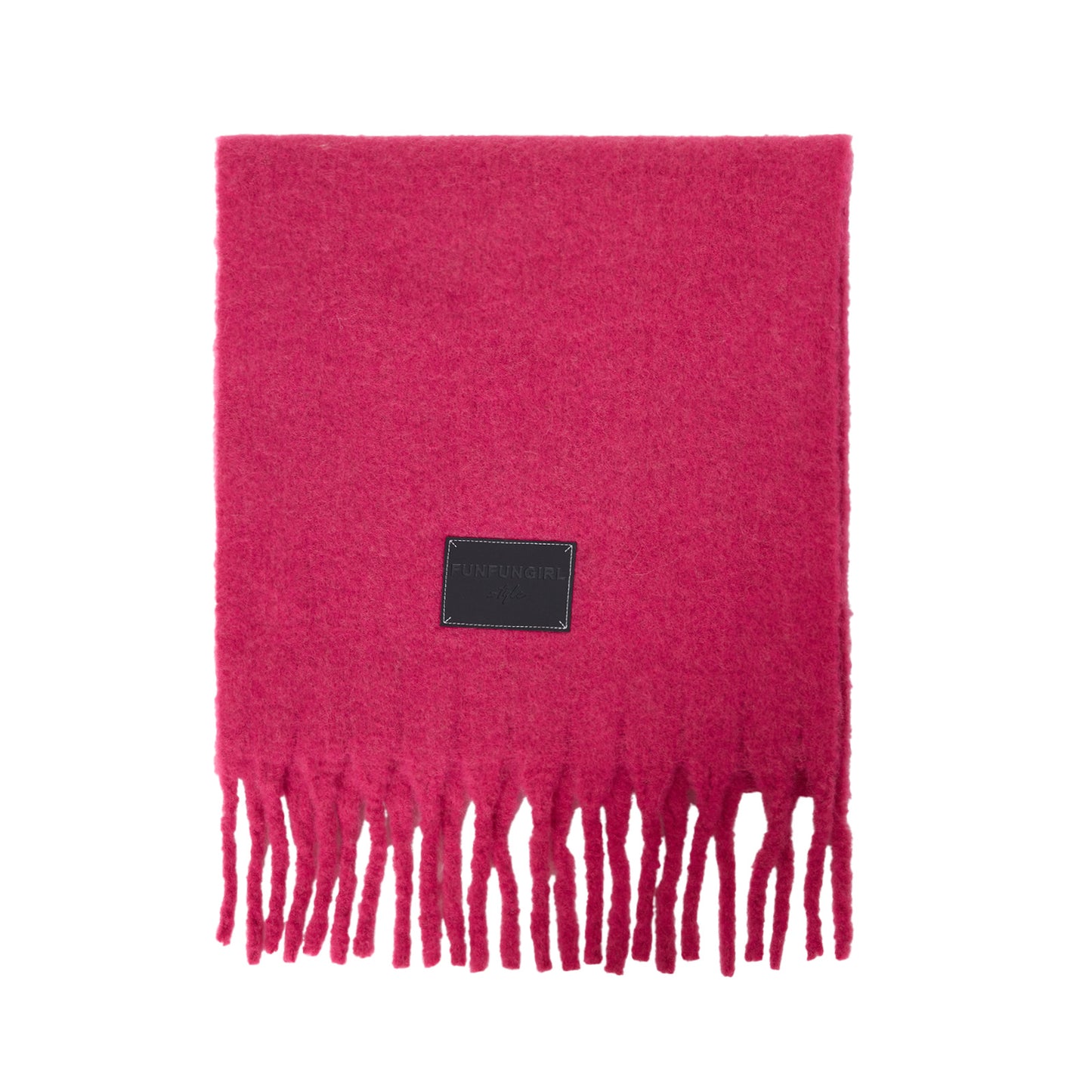 Solid Color Fringe Wool Scarf Women's Thickened Warm Neck Wrap