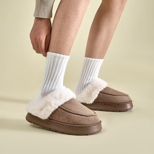 Indoor Home Non-slip Plush Thermal Base Men's Cotton Slippers