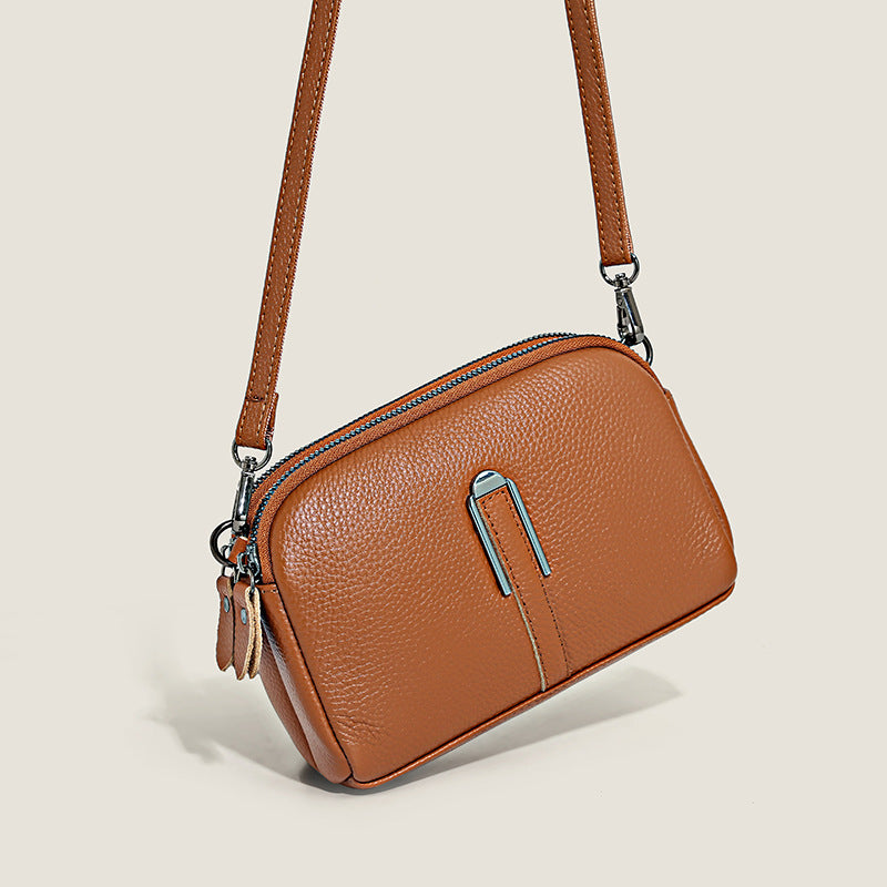 Minimalist Crossbody Bag In Top-grain Leather